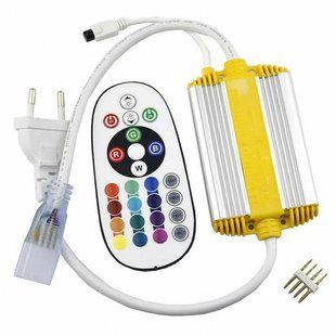 Контроллер RGB 220В 1500Вт, пульт IR 24 кнопки LED03246 фото
