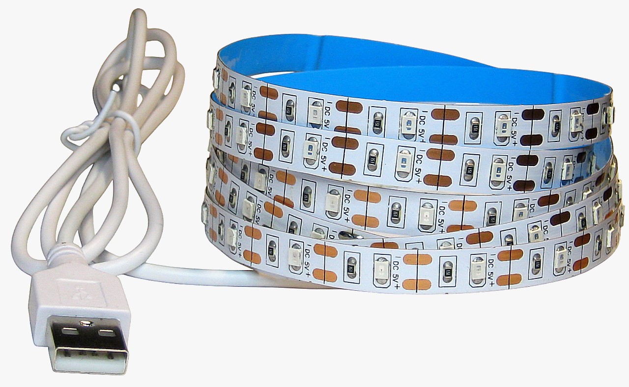 Светодиодная лента 5в USB красная LED strip 5v USB red