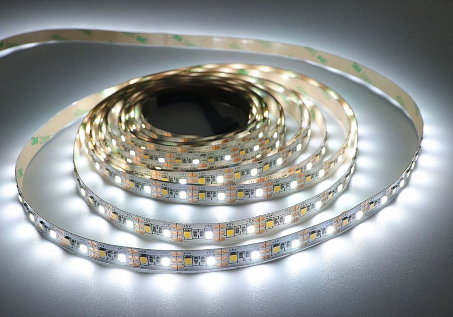 Светодиодная лента 5В 2835(120LED/м) CCT LED strip 5v 2835 120 CW+WW